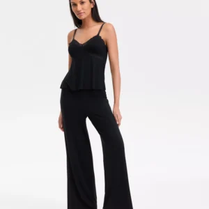 Women's Lace-Trim Knit Tank & Pajama Pants Set, Exclusively at Macy's