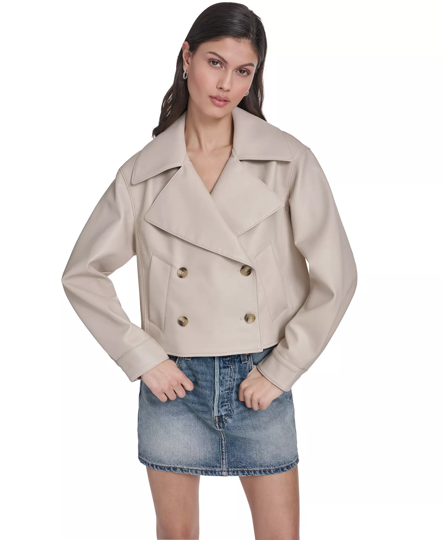 mni-2f5a4806c4e04528ea5de084c77336b0 Women's Spread Collar Button-Front Jacket — изображение 3