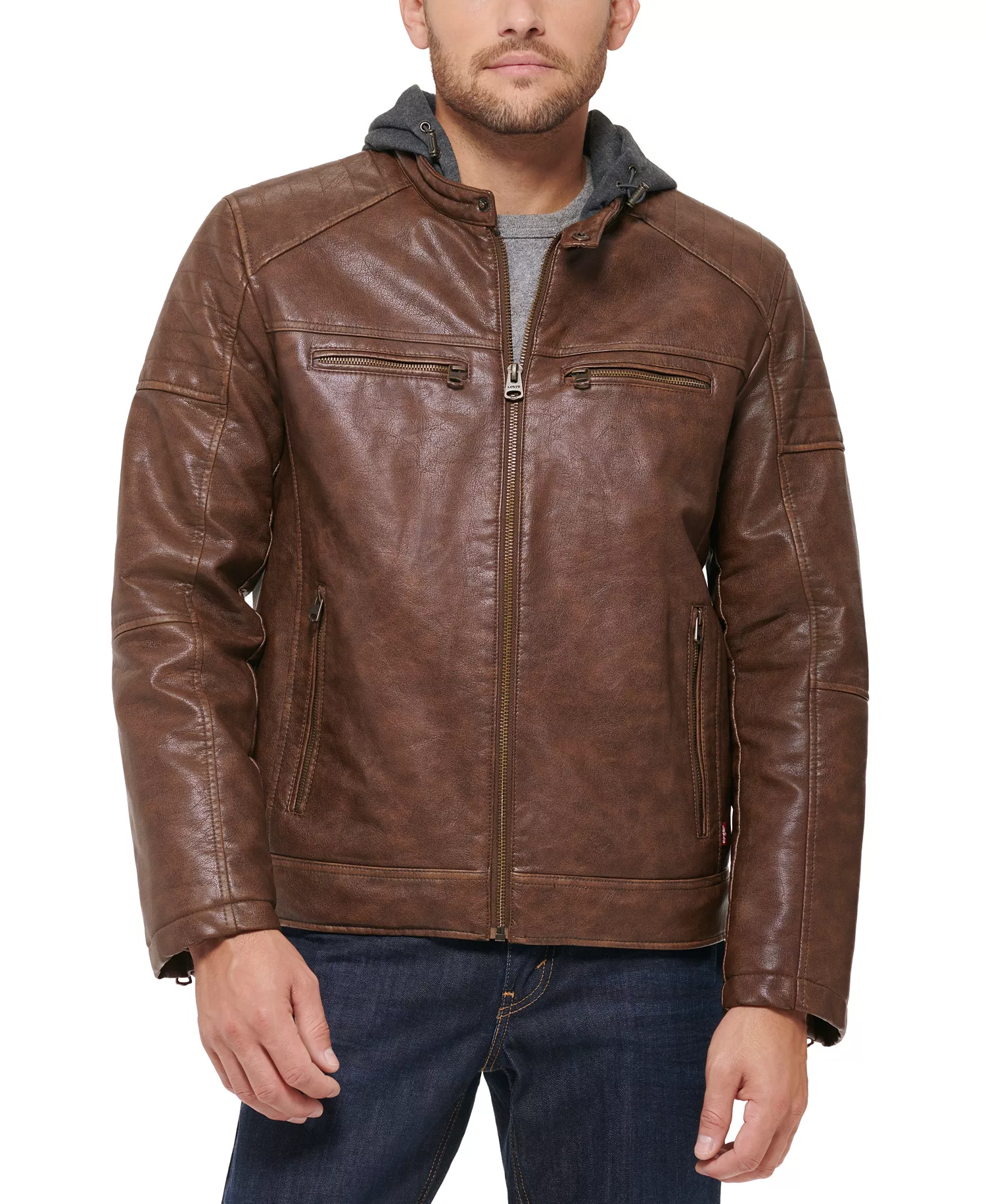mni-2fa23e841d524352c59310dddba7672c Men's Jersey Hood Racer Jacket