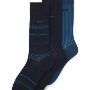 Men's Ribbed Stripe Socks, 3-Pack