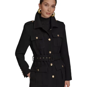 Women's Belted Crepe Jacket