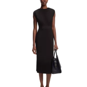 BOSS by Women's Waistband Detail Stretch-Jersey Dress