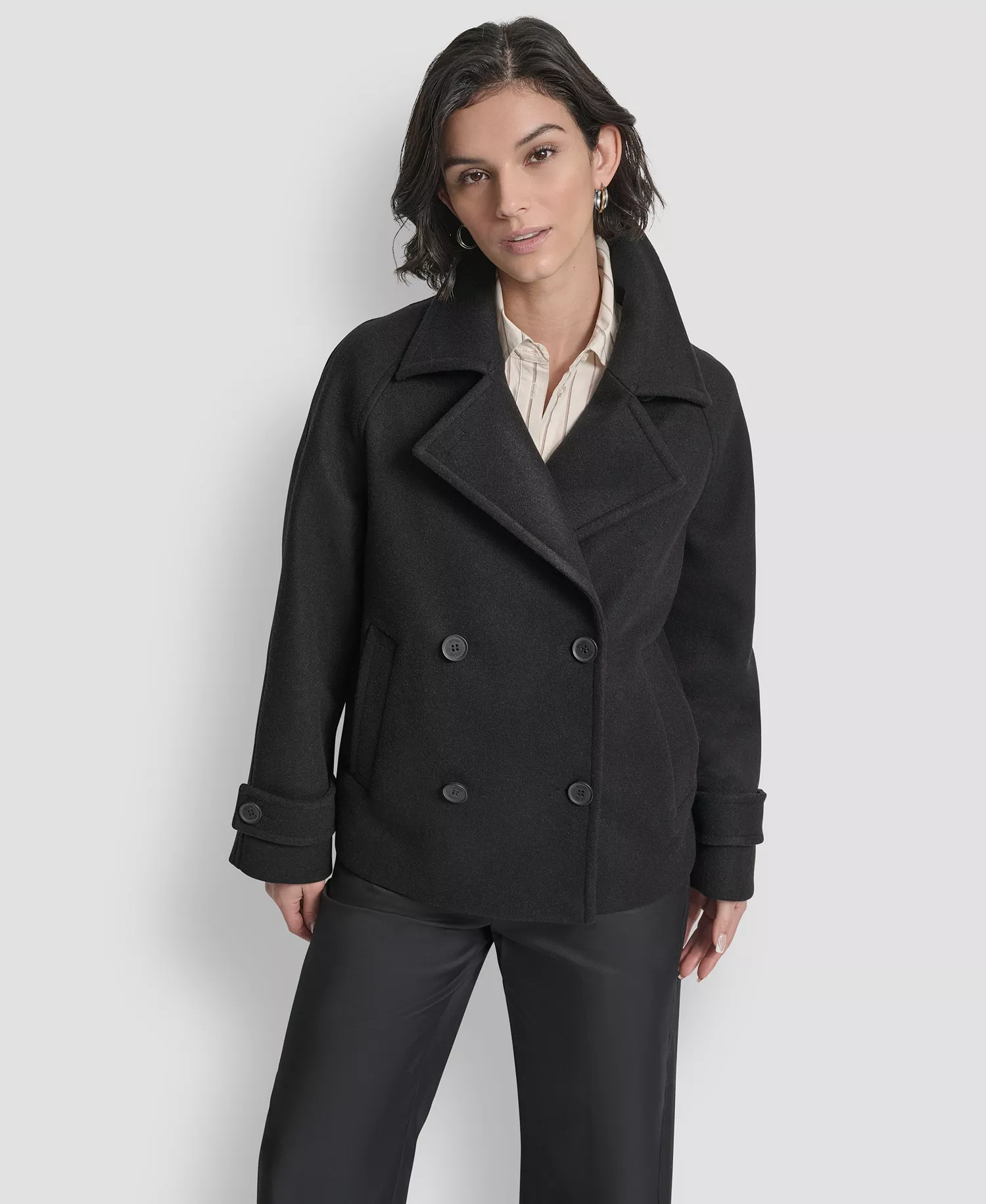 mni-306c4119929da3bf51f2029a94c473f8 Women's Short Double Breasted Collared Coat — изображение 3