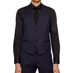 BOSS by Men's Virgin-Wool Serge Slim-Fit Vest