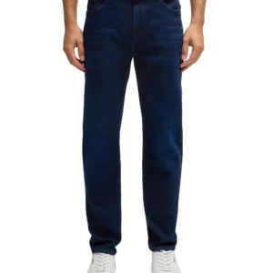 Men's Dark-Blue Soft Denim Regular-Fit Jeans
