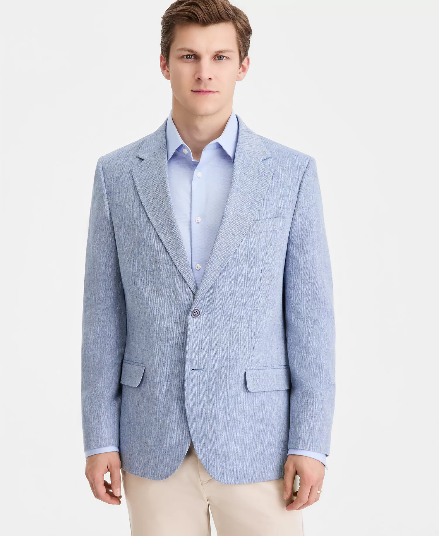 mni-31d2d6610495a03d550080b71b6ed642 Men's Modern-Fit Herringbone Cotton & Linen Blazer — изображение 5