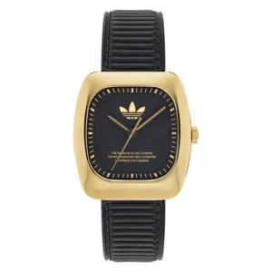 Unisex Analog Black Leather Watch, 37mm