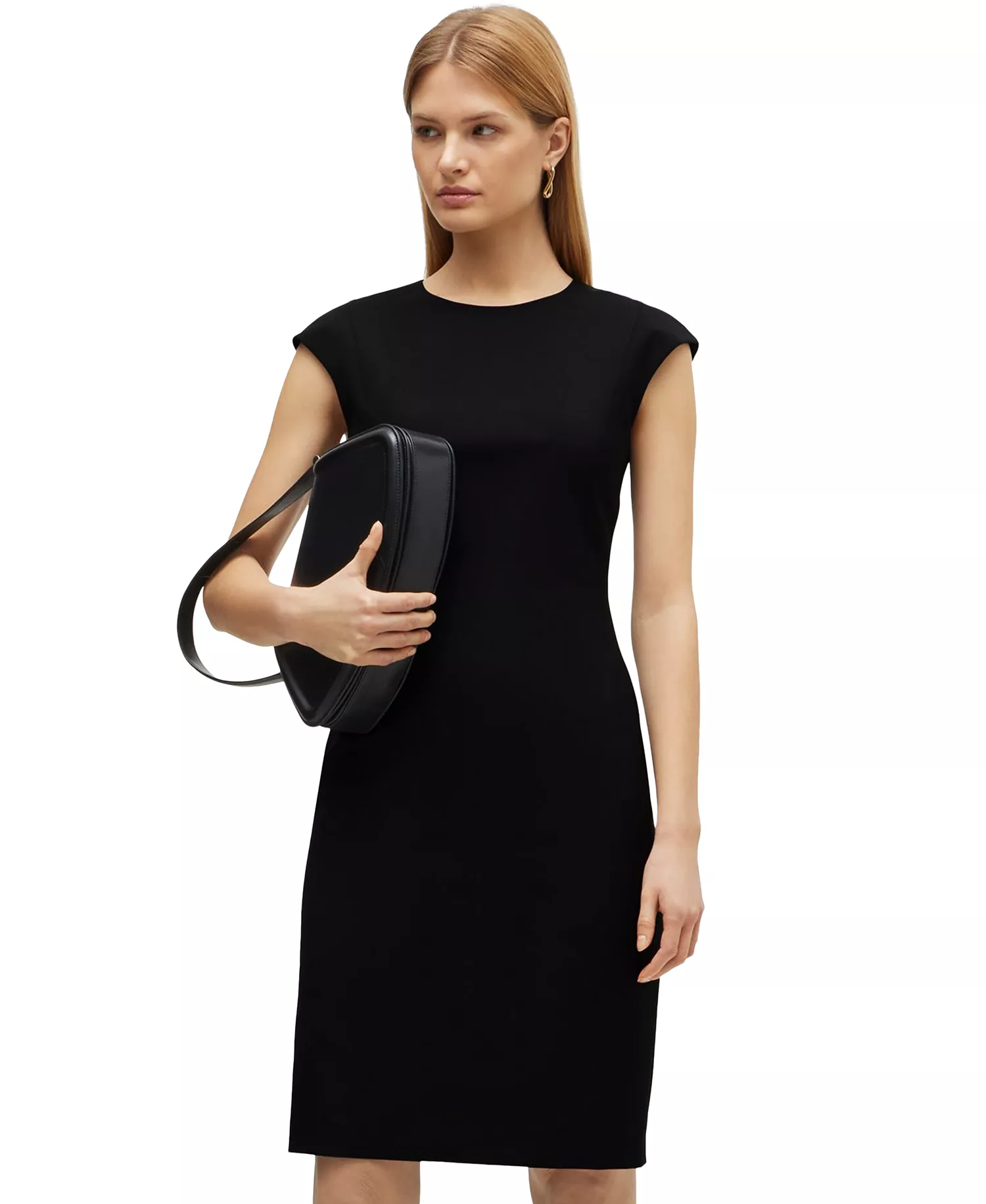mni-335938aa9d4c77f4caf0be4a2e01bd22 Women's Wool Cap Sleeve Slim-Fit Dress