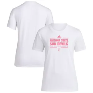 Women's White Arizona State Sun Devils 2024 Breast Cancer Awareness Pregame T-Shirt