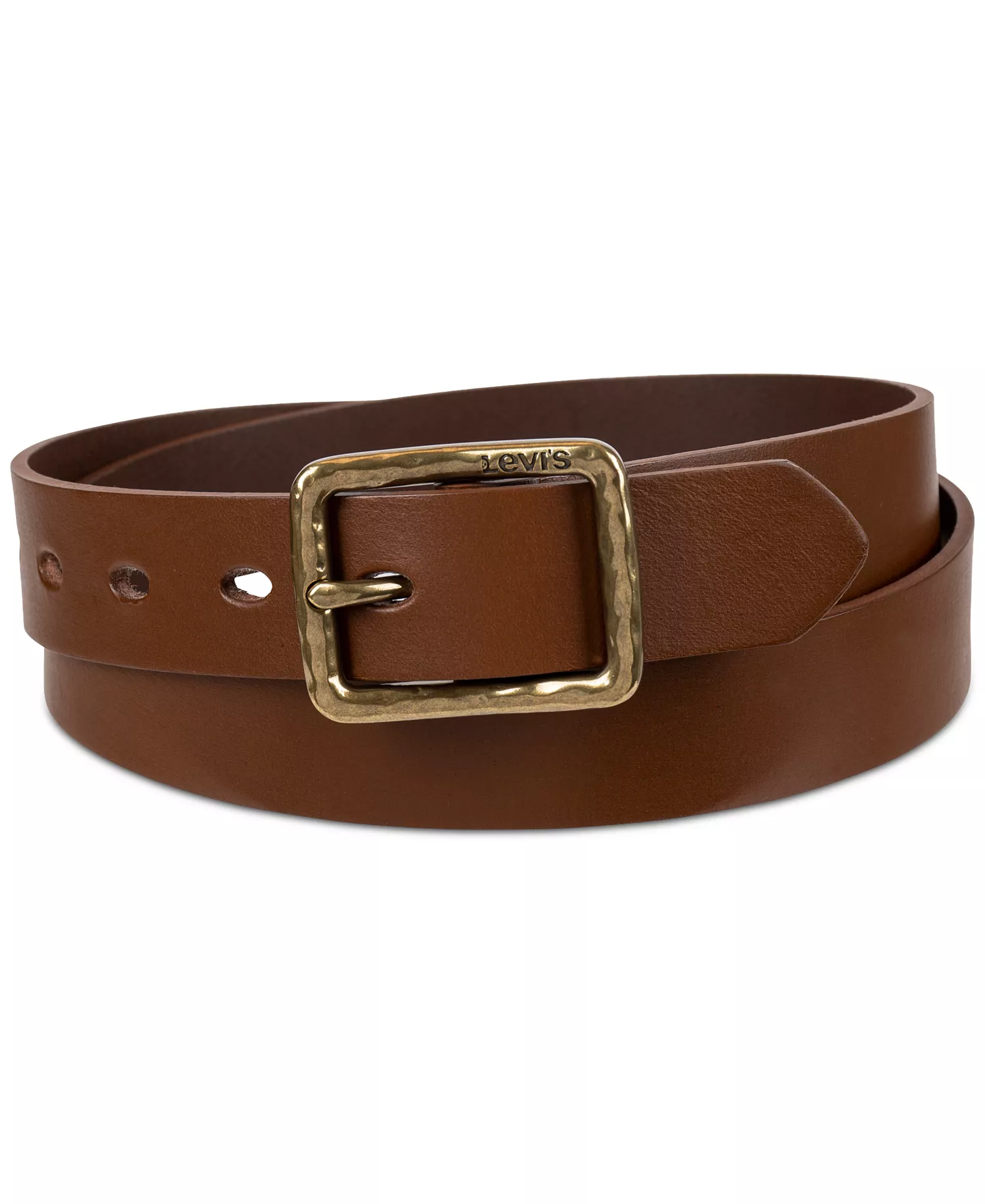 mni-33f20b9f610fbc9ec8b85049554364aa Women's Hammered Center Bar Buckle Casual Leather Belt