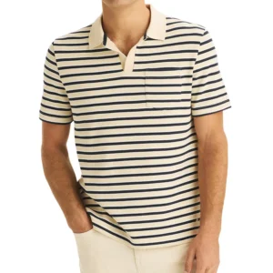 Men's Striped Short-Sleeve Polo Shirt