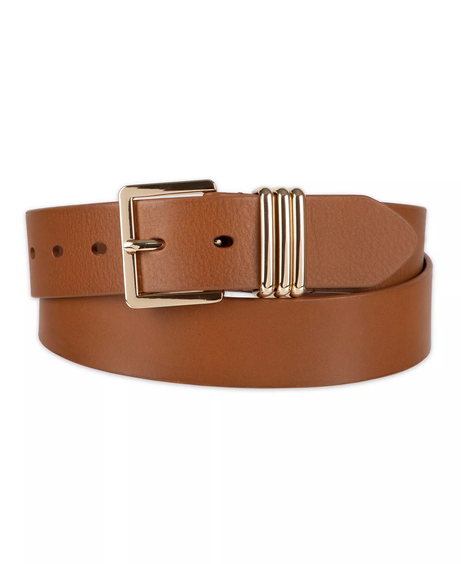 mni-345fca8dba277fc1c871f0f6978ac272 Women's Triple-Metal Strap Keeper Casual Leather Belt — изображение 3
