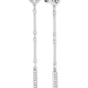 Logo & Pavé Bar Linear Drop Earrings