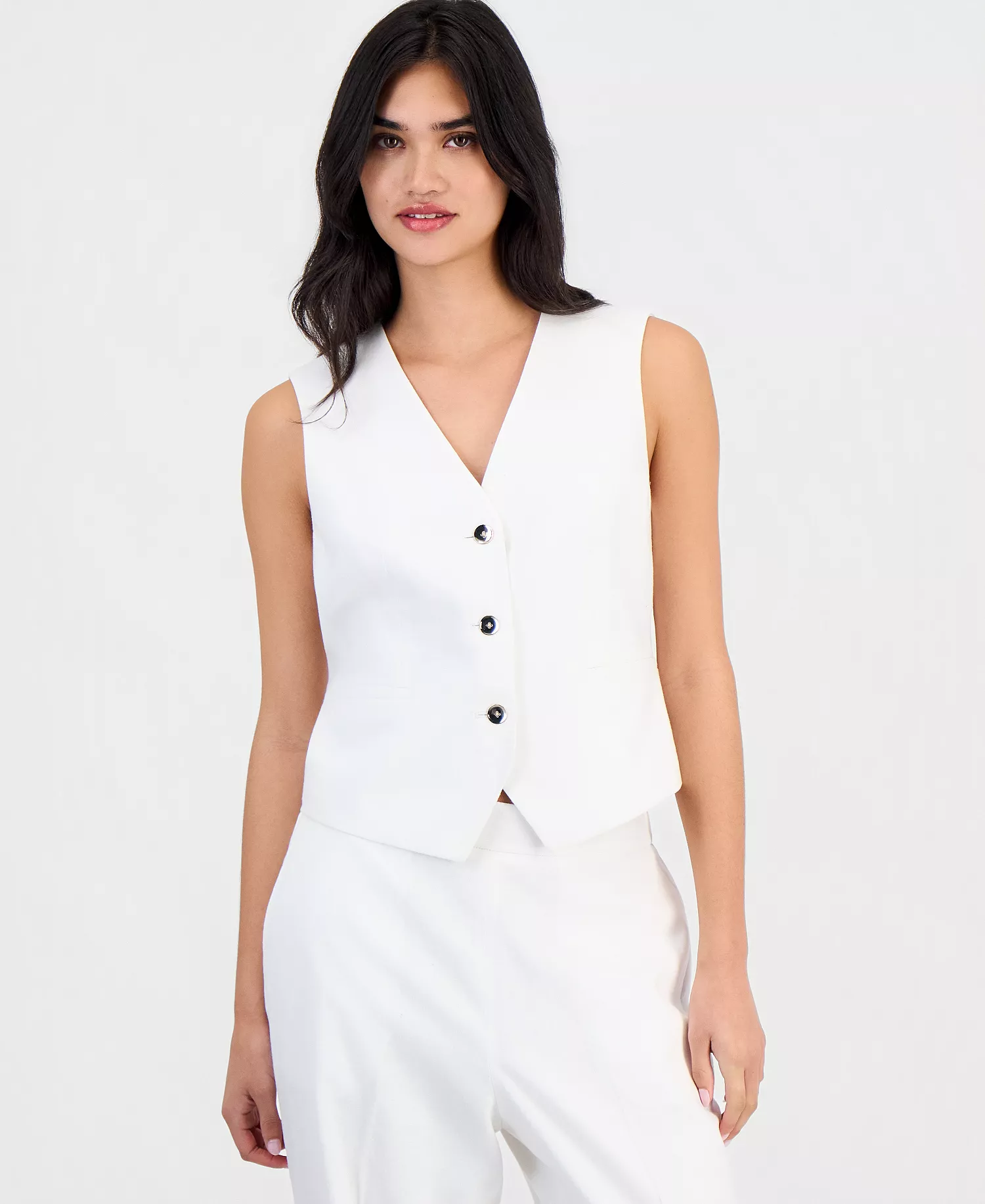 mni-35ba391ad96ef456f4b42ee0644864d9 Women's Linen-Blend Button-Front Vest, Macy's Exclusive