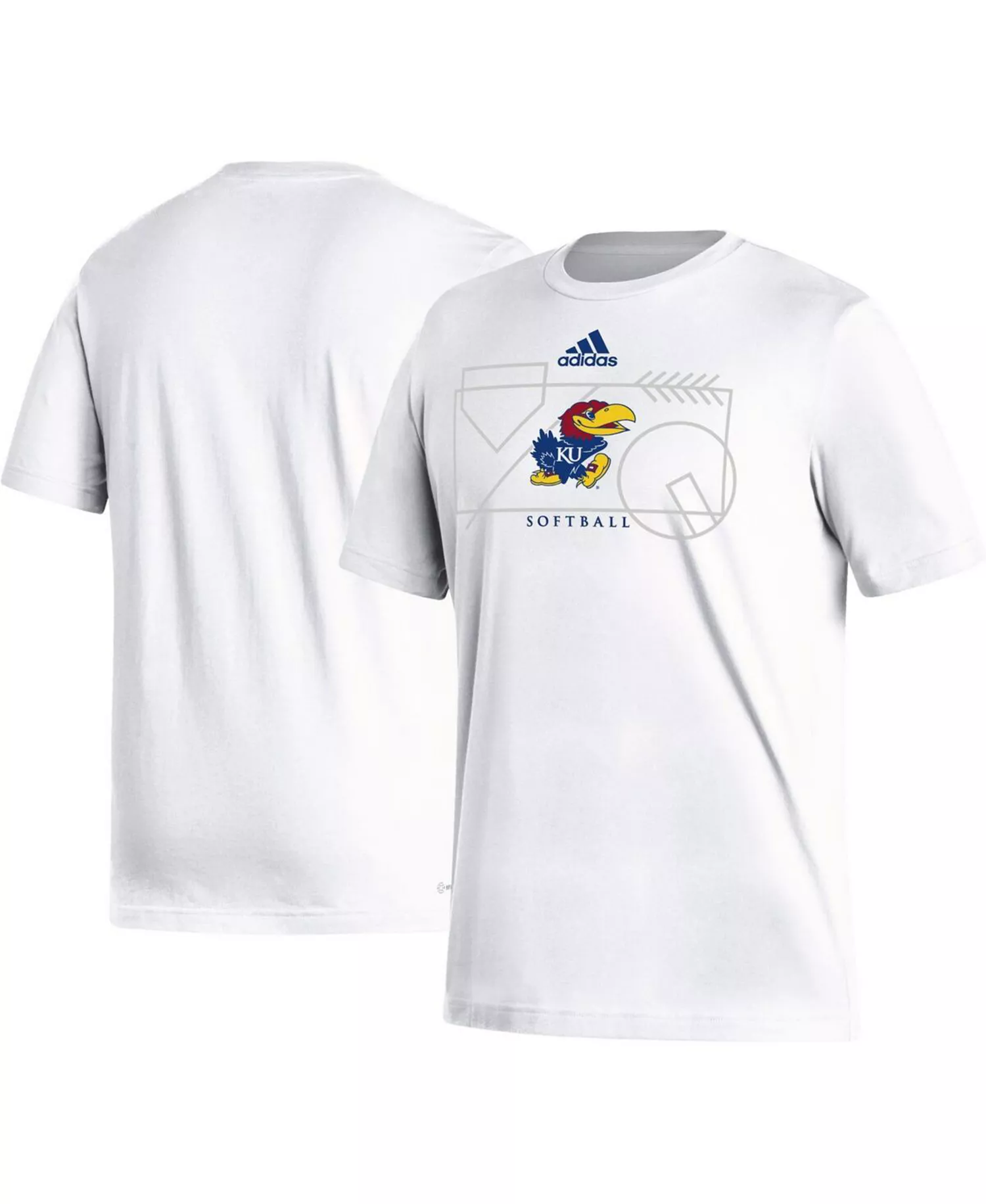 mni-35caf4e6a139e3156b9e4ca4edacedcc Men's White Kansas Jayhawks Locker Lines Softball Fresh T-shirt