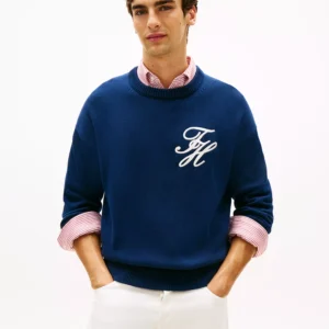 Men's Chunky Cotton Crewneck Sweater