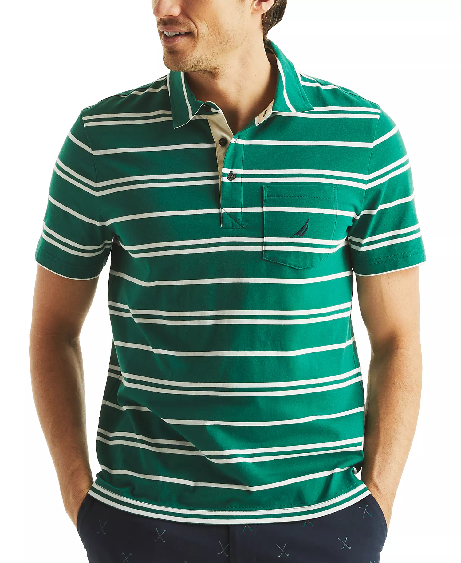 mni-362654aeb9ca30903b9721aedb3b7c6f Men's Short Sleeve Striped Polo Shirt
