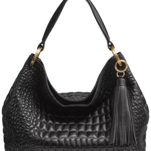 Glenwood Quilted Croc Shoulder with Tassel Detail