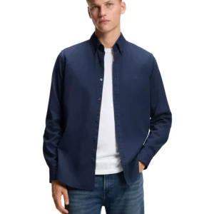 Men's Stretch-Cotton Dobby Regular-Fit Dress Shirt