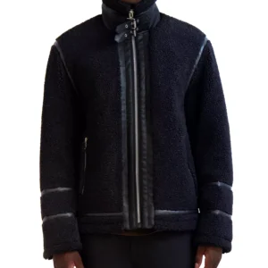 Paris Men's Fleece Faux-Leather Trim Jacket