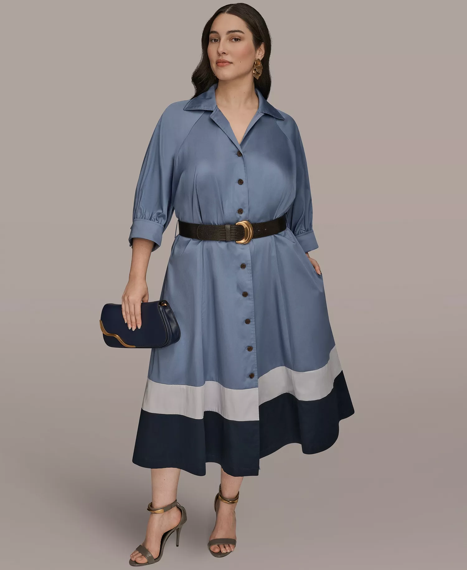 mni-3834f071a40775d4057325afb839cfa2 Plus Size Belted Shirt Dress