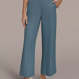 Women's Cotton Twill High-Rise Pintuck Trousers
