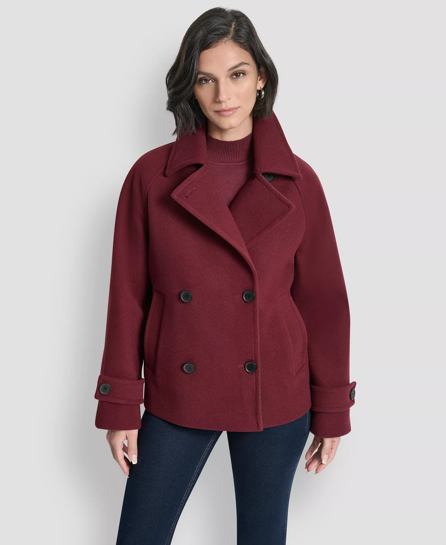 mni-3a0c662b9284a7d62c4fb5749337698b Women's Short Double Breasted Collared Coat — изображение 4