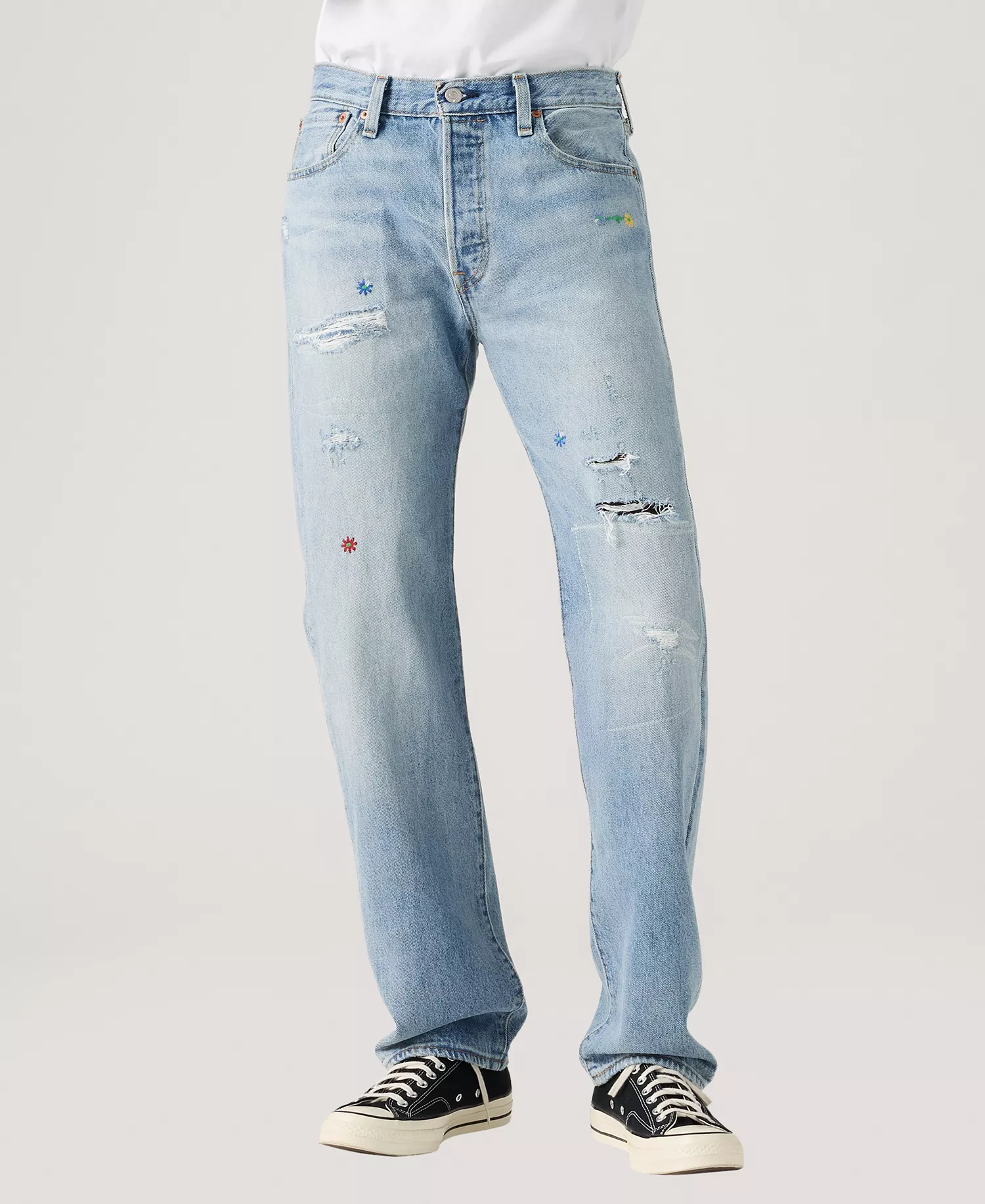 mni-3ab034888a48b8da9caf46fa6efdf203 Men's 501 Straight-Fit Button Fly Stretch Jeans — изображение 7