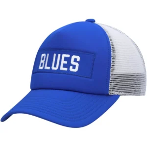 Men's Blue, White St. Louis Blues Team Plate Trucker Snapback Hat