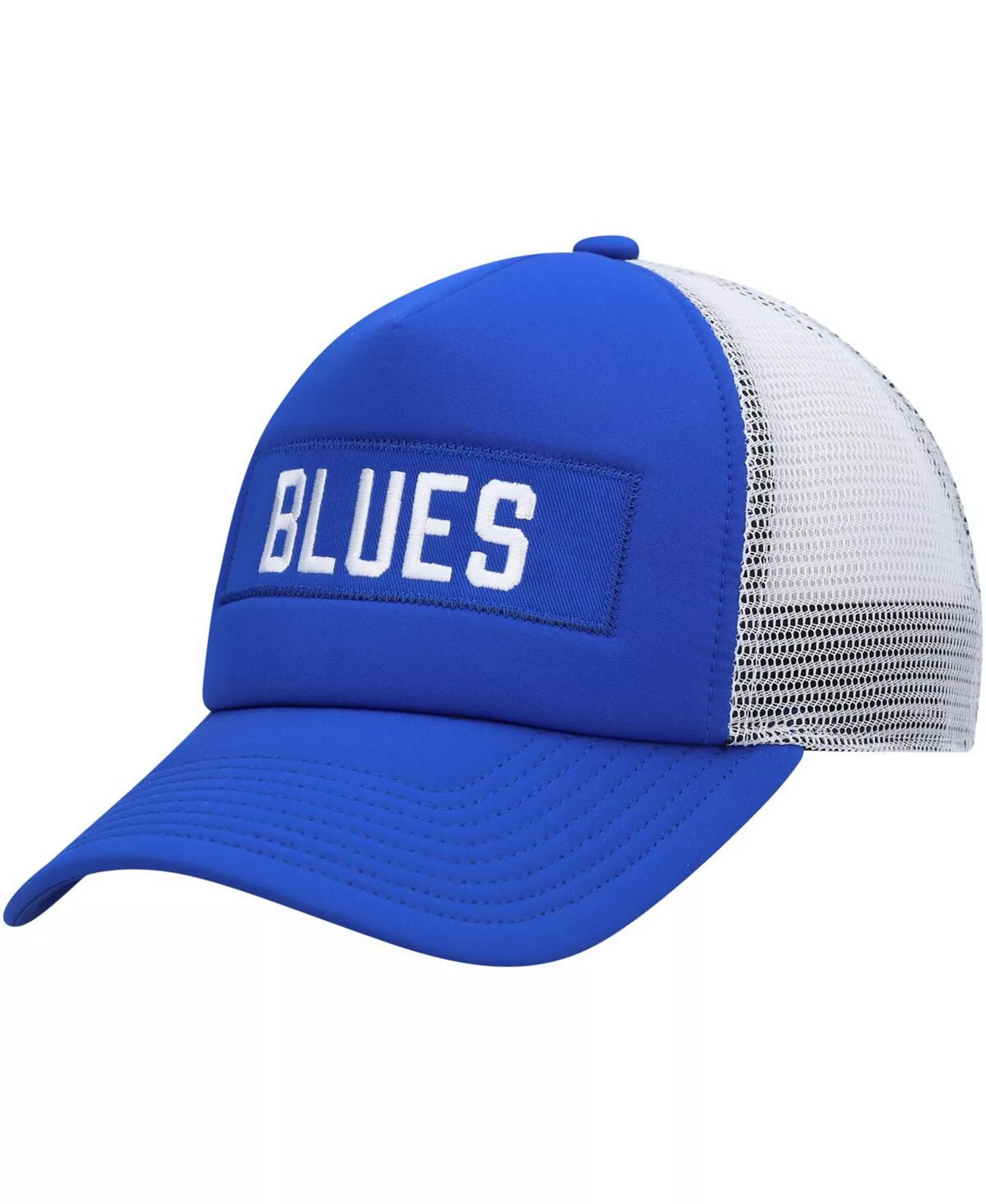 mni-3bebc07afca0ad937f94c80de980fc1d Men's Blue, White St. Louis Blues Team Plate Trucker Snapback Hat