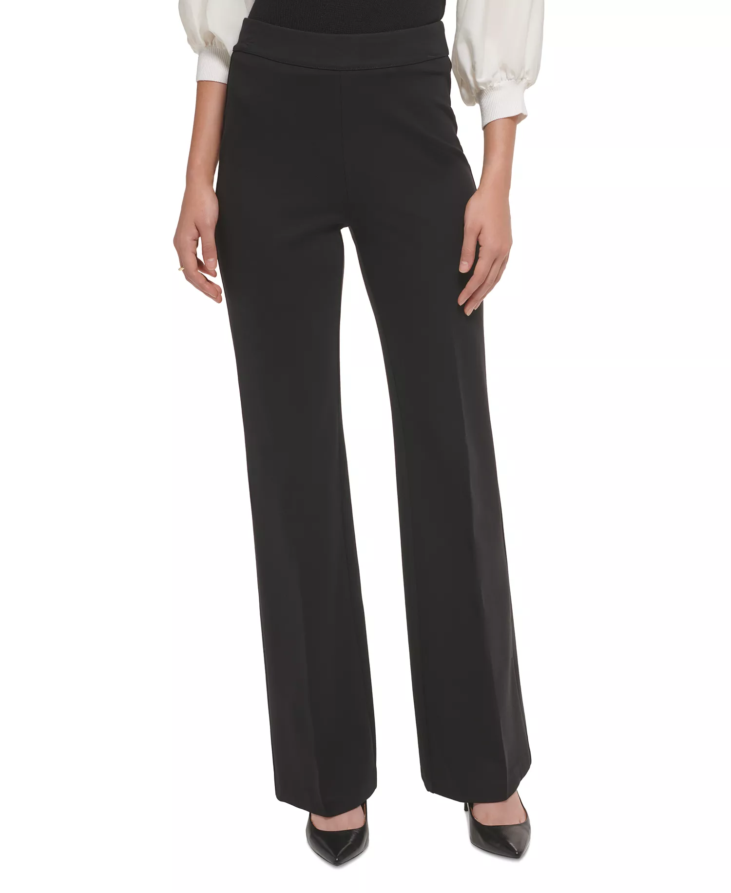 mni-3caacf4954a30a29844b16f14d518081 Women's Soft Ponte Knit High Rise Pull-On Pants