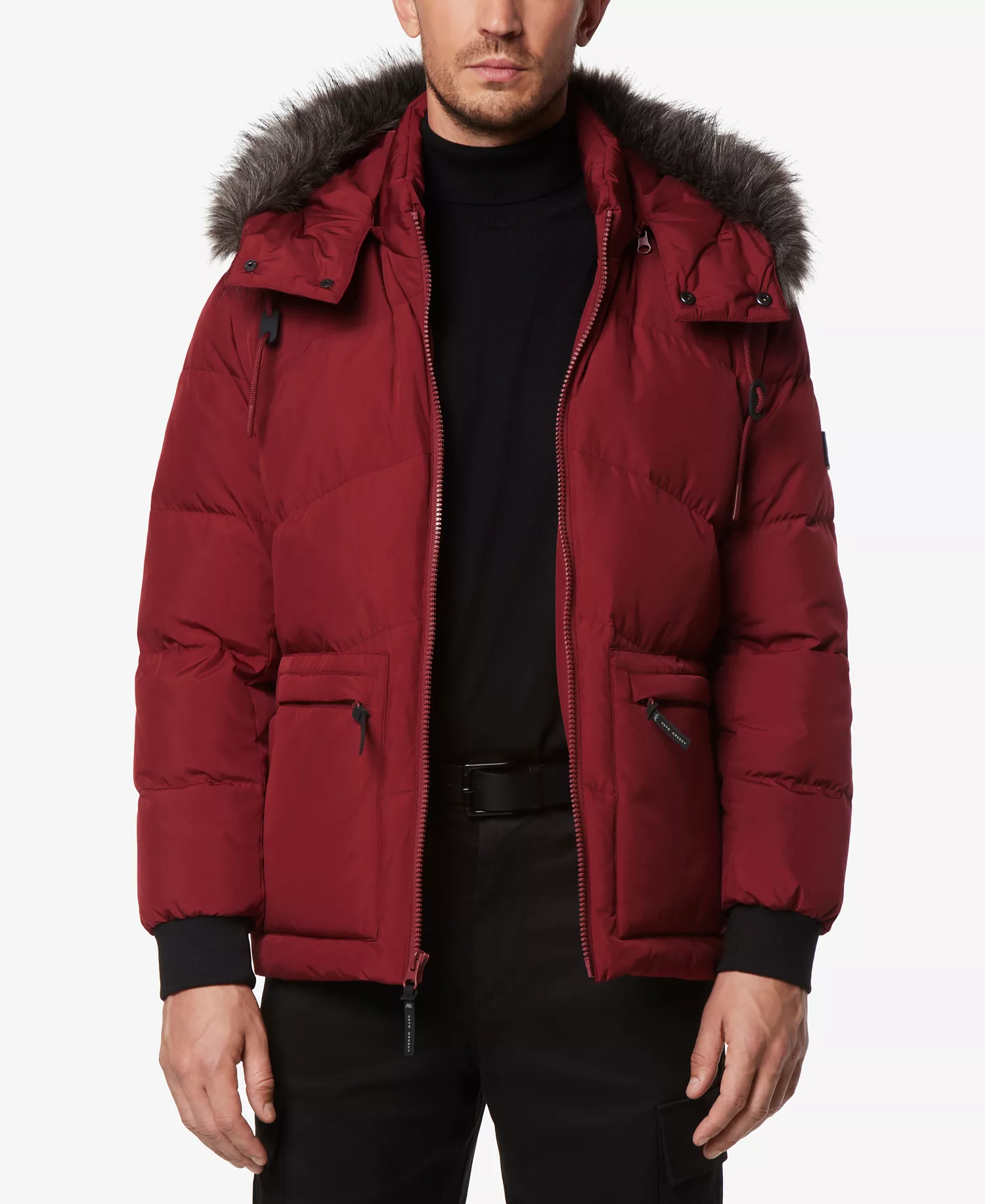 mni-3d3a30dd47f6bf55f386ea0f2134f478 Men's Down Bomber with Faux Fur Trim and Removable Hood — изображение 3