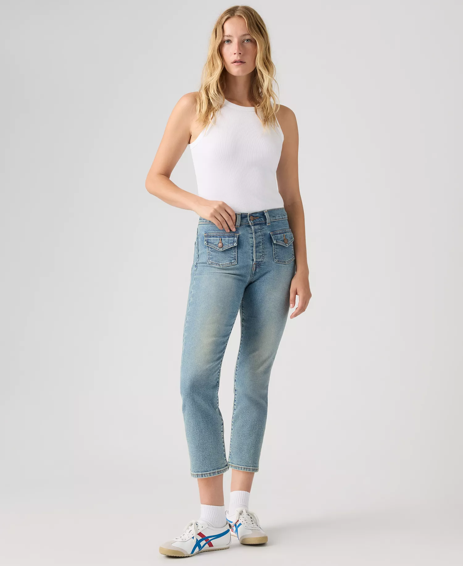mni-3e671ea540602f647a1f2701794e7315 Women's Wedgie Straight-Leg High-Rise Cropped Jeans