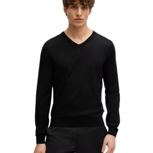 Men's Slim-Fit Merino Wool V-Neck Sweater
