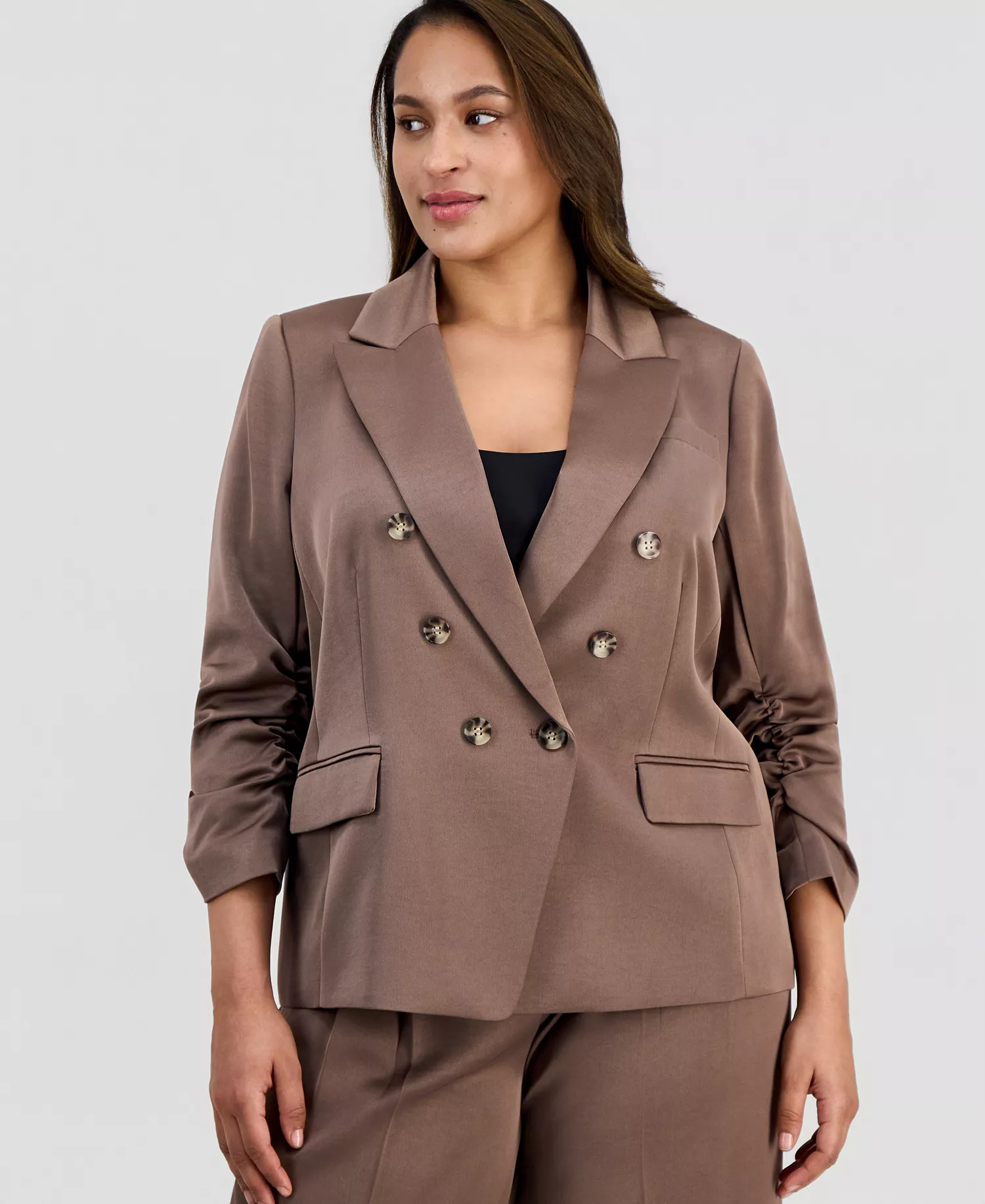 mni-3eb912c4f8868366914499849c74a7ea Plus Size Faux-Double-Breasted Satin Jacket