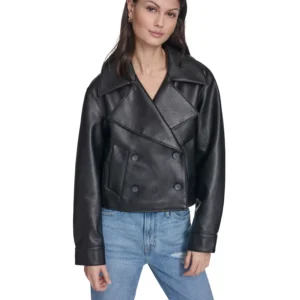 Women's Spread Collar Button-Front Jacket