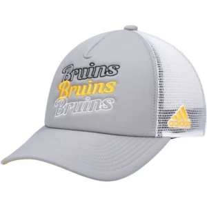 Women's Gray, White Boston Bruins Foam Trucker Snapback Hat