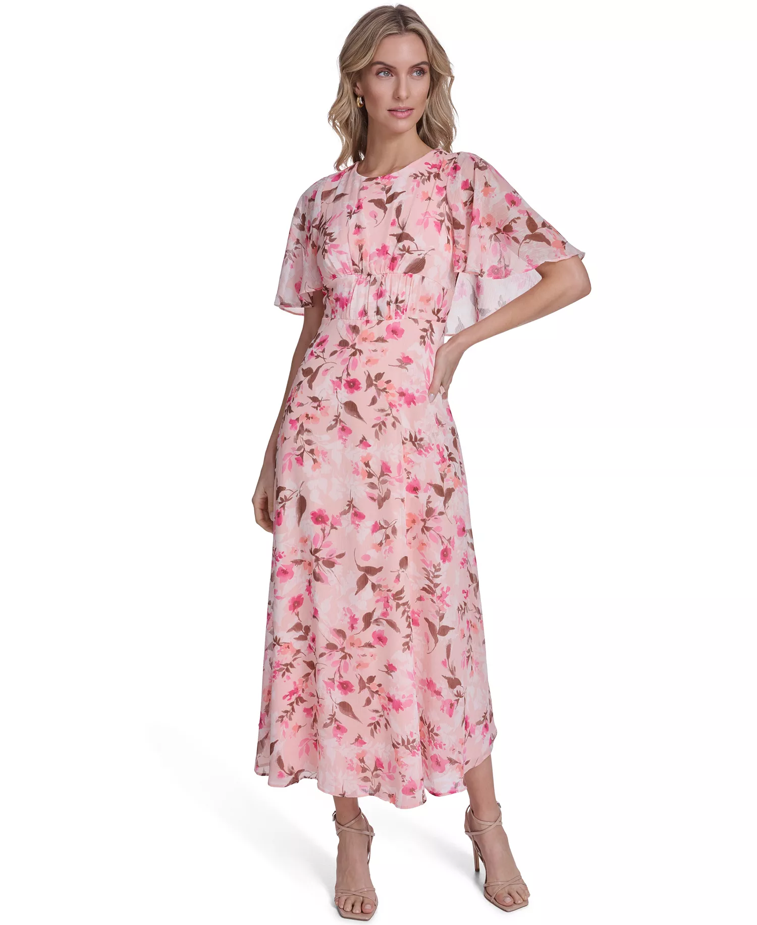 mni-402bbc5a52ff00e4ce44c0dc21738324 Women's Short-Sleeve Smocked Printed Dress