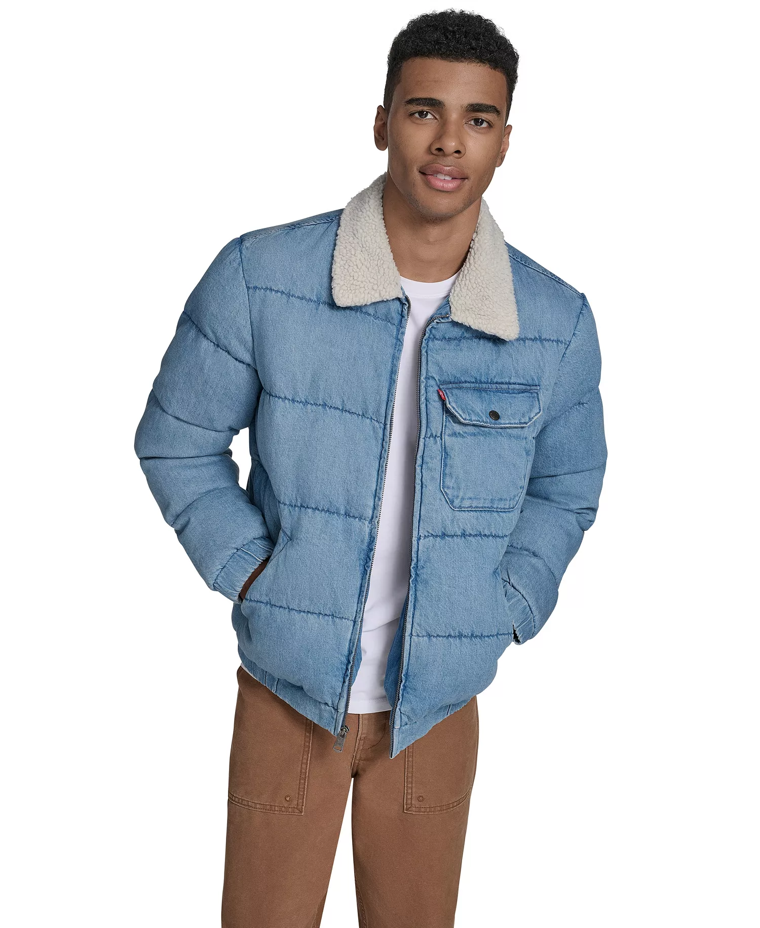 mni-4035c41897d2a82a3caa90f7a8b9ac36 Men's Denim Quilted Sherpa Collar Jacket — изображение 3