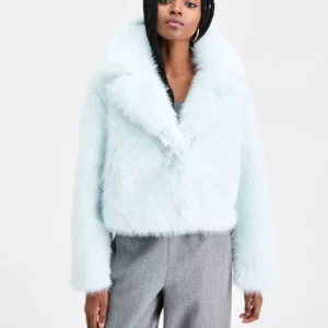 Women's Notched Collar Faux Fur Coat, Macy's Exclusive