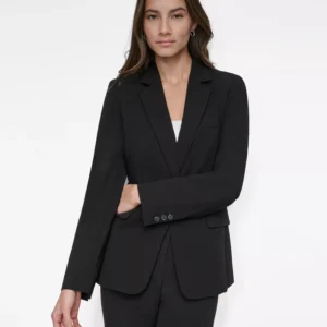 Women’s Notch-Collar One-Button Long Sleeve Blazer Blazer
