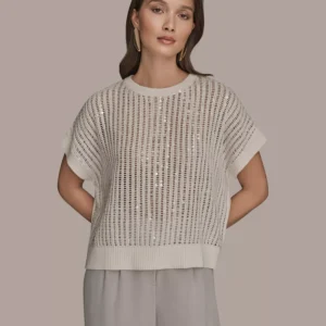 Women's Short-Sleeve Crewneck Sweater