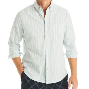 Men's Striped Long-Sleeve Oxford Shirt