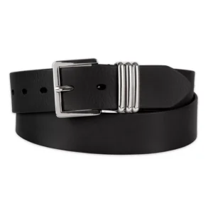Women's Triple-Metal Strap Keeper Casual Leather Belt