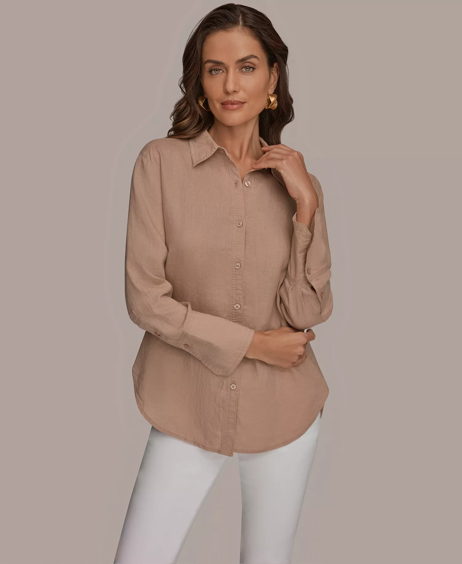 mni-42db2a2c8a0a747fcbc7cf2544efa94d Women's Button-Down Linen Shirt — изображение 6