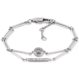 Logo & Pavé Bar Double-Row Flex Bracelet