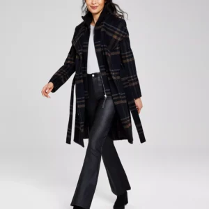Womens Wool Blend Belted Wrap Coat, Created for Macys