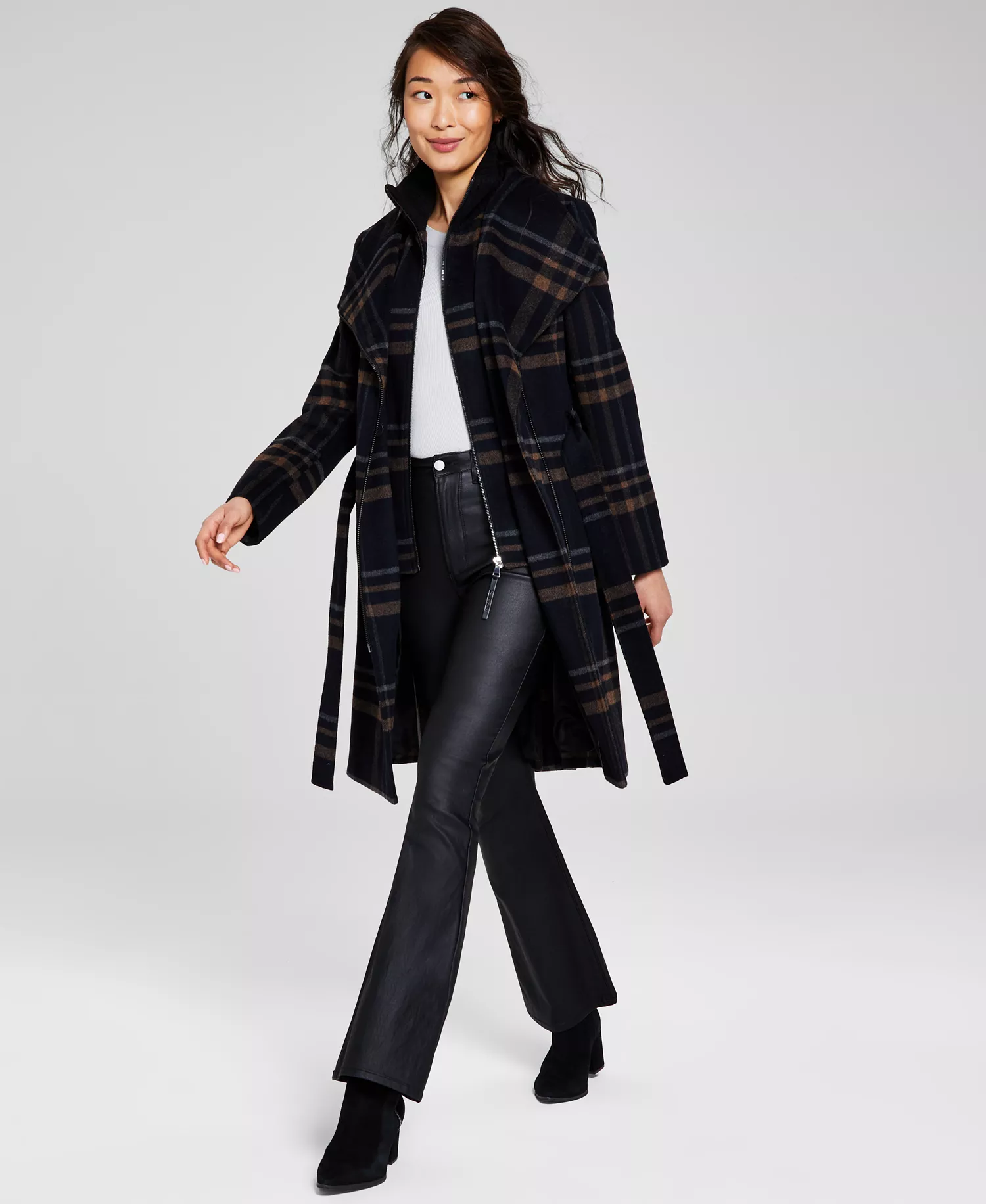 mni-436ee81fbc22eab72c860eb9c3d813e1 Womens Wool Blend Belted Wrap Coat, Created for Macys