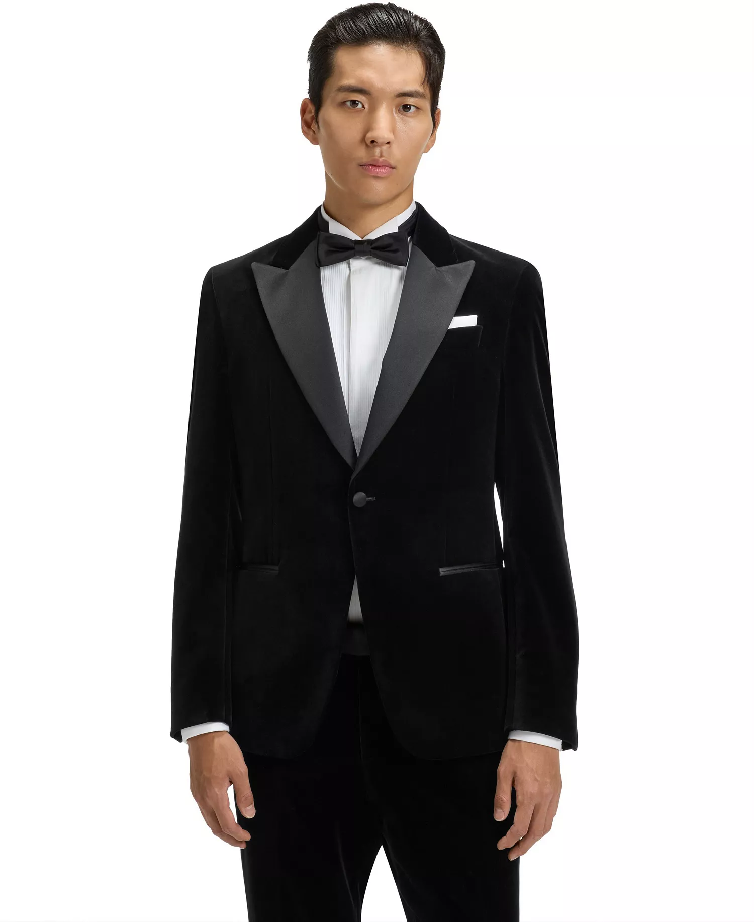 mni-4374ce9ba602afe56e4234e0a0d2e189 Men's Cotton Velvet Slim-Fit Tuxedo Jacket