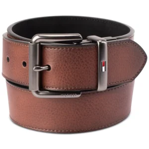 Men’s Two-In-One Reversible Casual Matte and Pebbled Belt